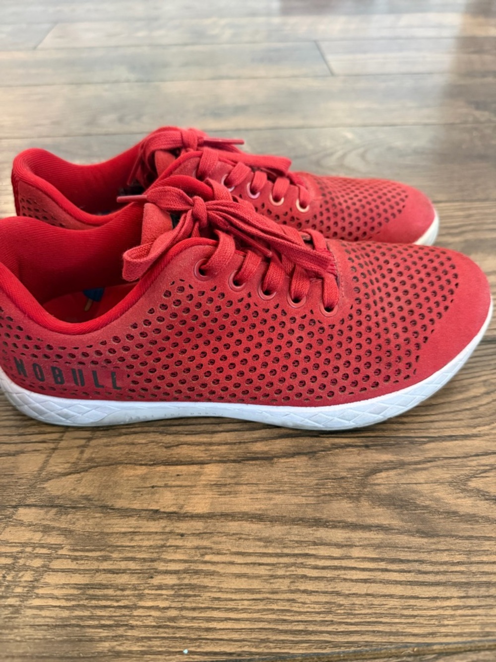 NOBULL Red Perforated Training Sneakers Womens Size 9.5